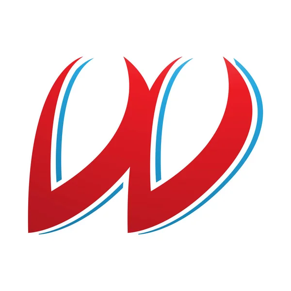 Red Blue Spiky Italic Shaped Letter Icon White Background — Stock Photo, Image