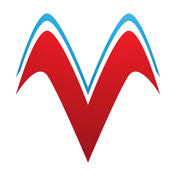 Red Blue Wing Forma Carta Ícone Fundo Branco — Fotografia de Stock