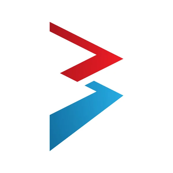 Rød Blå Zigzag Formet Letter Icon Hvit Bakgrunn – stockfoto