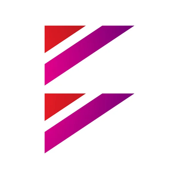 Red Magenta Triangular Flag Shaped Letter Icon White Background — Stock Photo, Image