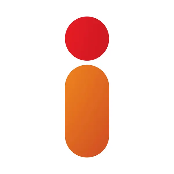 Rojo Naranja Abstracto Redondo Persona Forma Letra Icono Sobre Fondo — Foto de Stock