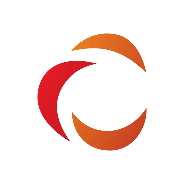 Czerwony Pomarańczowy Crescent Kształcie Litery Ikona Białym Tle — Zdjęcie stockowe