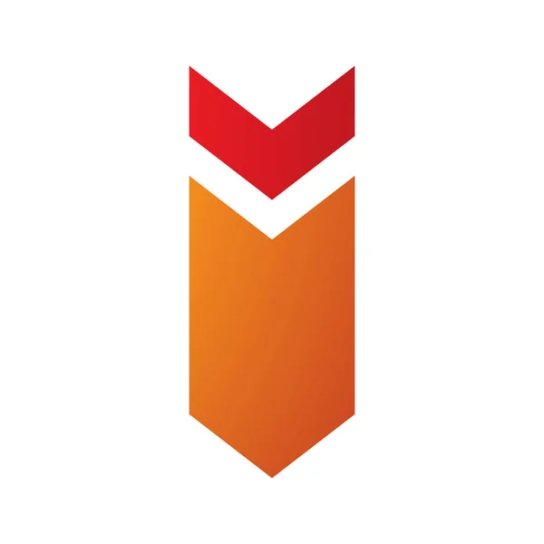 Röd Och Orange Facing Arrow Formad Bokstav Ikonen Vit Bakgrund — Stockfoto