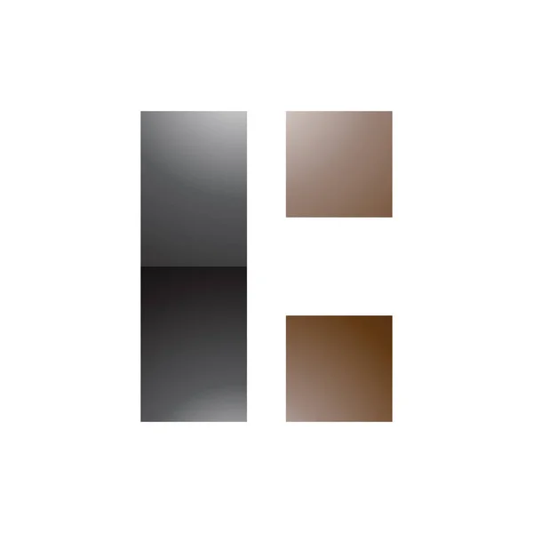 白い背景に黒とブラウンの長方形光沢のある手紙Cアイコン — ストック写真