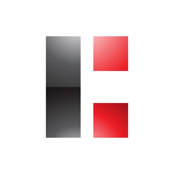 Schwarz Rotes Rechteckiges Hochglanz Buchstaben Symbol Auf Weißem Hintergrund — Stockfoto