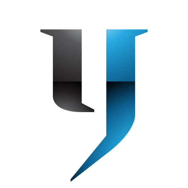Blaues Und Schwarzes Kleinbuchstaben Symbol Auf Weißem Hintergrund — Stockfoto