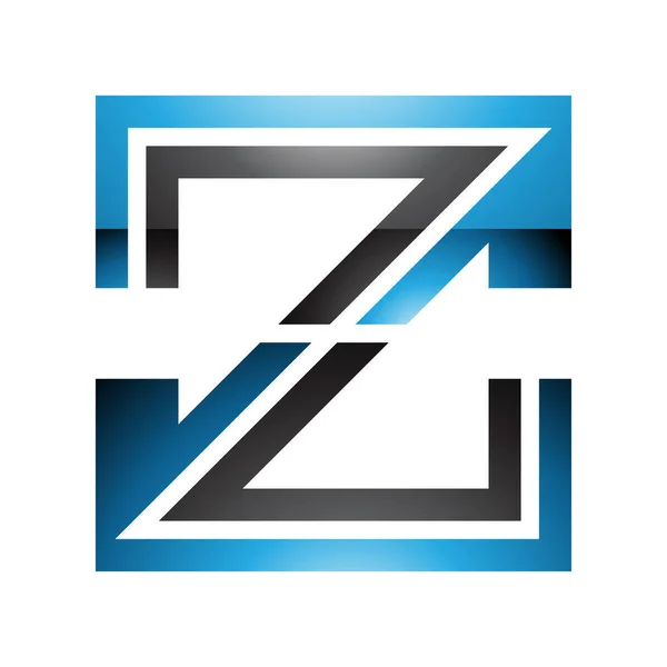 白色背景上的蓝色和黑色条形字母Z图标 — 图库照片