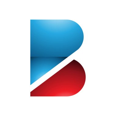 Beyaz Arkaplanda Mavi ve Kırmızı Kalın Harfli B Simgesi