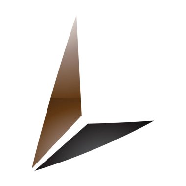 Beyaz Arkaplanda Üçgenleri olan Kahverengi ve Siyah Işıltılı Harf L Simgesi