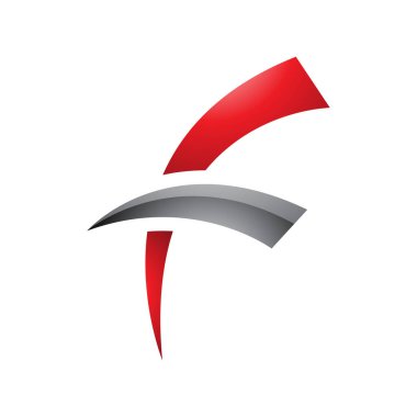 Kırmızı ve Siyah Parlak Harf F Simgesi Beyaz Arkaplanda Yuvarlak Dikenli Çizgiler