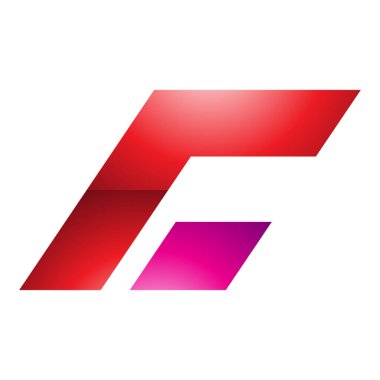 Beyaz Arkaplanda Kırmızı ve Magenta Parlak Dikdörtgen İtalik Harf C Simgesi Simgesi