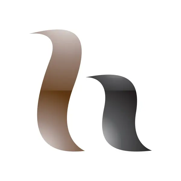 Braune Und Schwarze Glänzende Kalligrafische Buchstaben Ikone Auf Weißem Hintergrund — Stockfoto