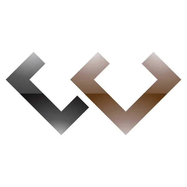 Braunes Und Schwarzes Hochglanz Buchstaben Symbol Auf Weißem Hintergrund — Stockfoto