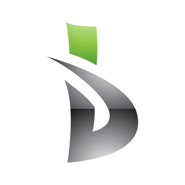 Groen Zwart Glanzend Vet Spiky Letter Icoon Een Witte Achtergrond — Stockfoto