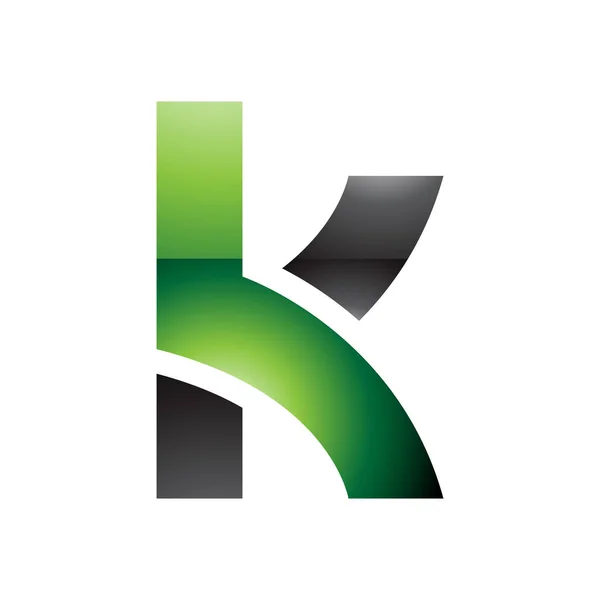 Grünes Und Schwarzes Kleinbuchstaben Symbol Mit Überlappenden Pfaden Auf Weißem — Stockfoto