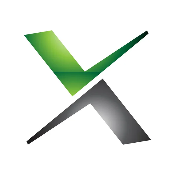 Grüner Und Schwarzer Hochglanz Buchstabe Auf Weißem Hintergrund — Stockfoto