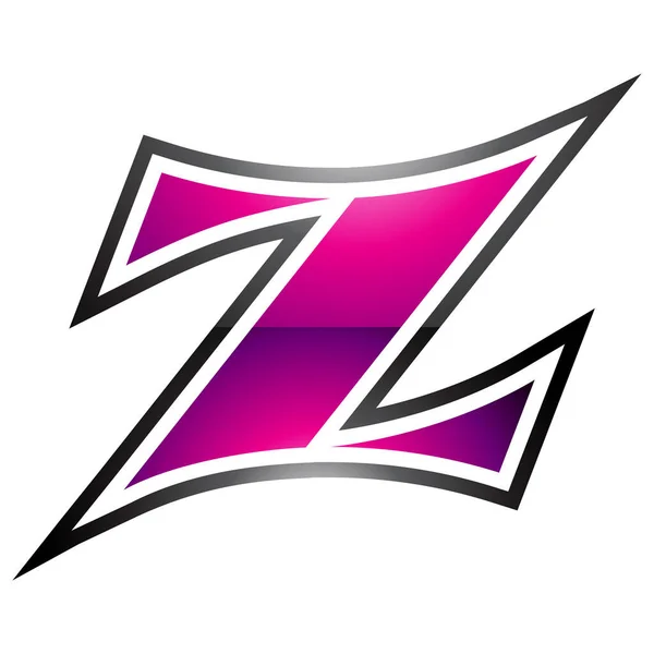 Икона Форме Пурпурной Черной Дуги Белом Фоне — стоковое фото