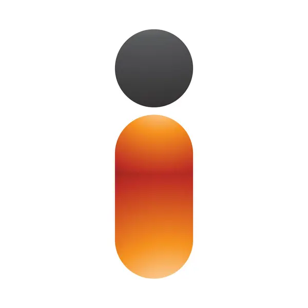 Πορτοκαλί Και Μαύρο Γυαλιστερό Αφηρημένο Στρογγυλό Πρόσωπο Σχήμα Επιστολής Εικονίδιο — Φωτογραφία Αρχείου