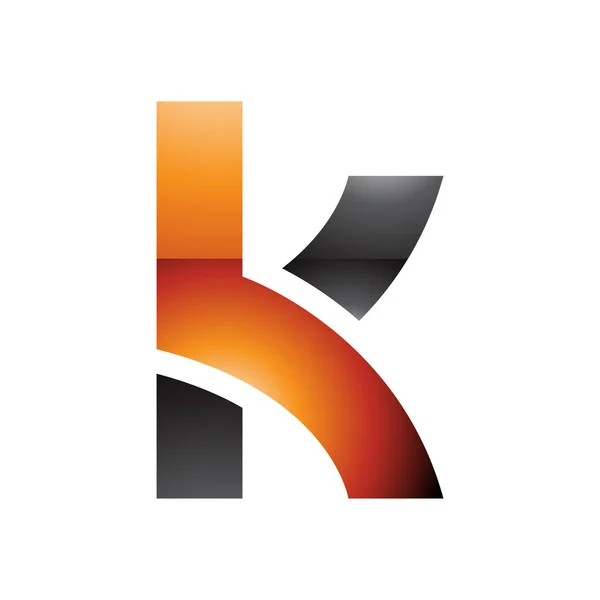 Orange Und Schwarz Glänzendes Kleinbuchstaben Symbol Mit Sich Überlappenden Pfaden — Stockfoto