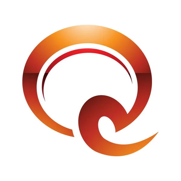 Икона Форме Оранжевого Красного Крючка Белом Фоне — стоковое фото
