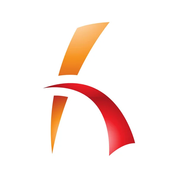 Orange Rotes Hochglanzbuchstaben Symbol Mit Stacheligen Linien Auf Weißem Hintergrund — Stockfoto