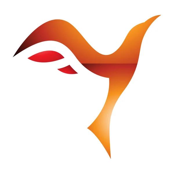 橙色和红色色彩艳丽的上升鸟白色背景上的字母Y图标 — 图库照片