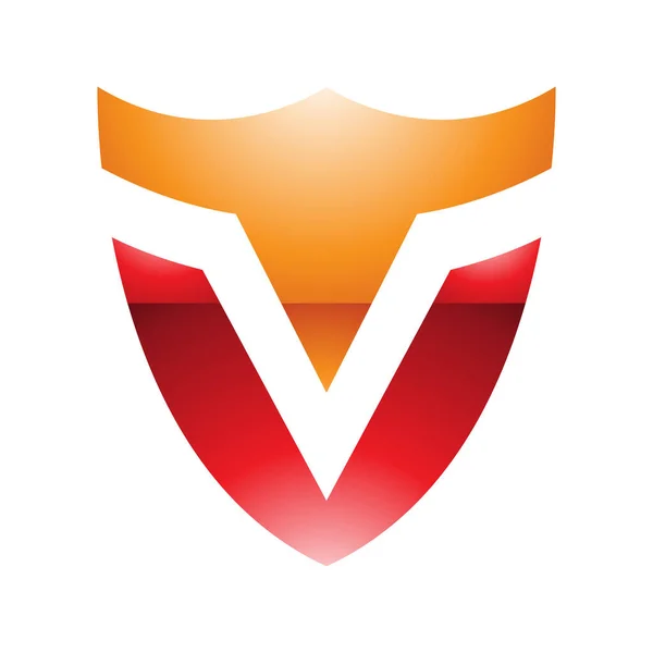 Orange Und Rot Glänzendes Schild Buchstaben Symbol Auf Weißem Hintergrund — Stockfoto