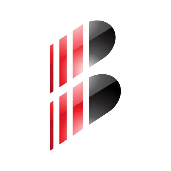 Иконка Вертикальными Полосами Белом Фоне Красного Черного Блеска — стоковое фото