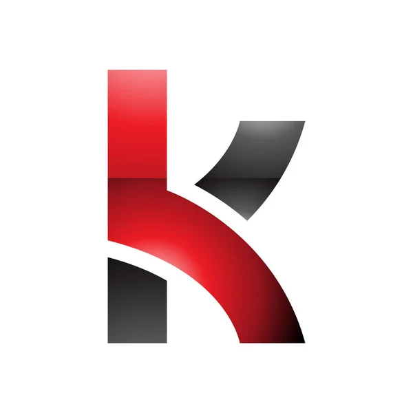 Rotes Und Schwarzes Kleinbuchstaben Symbol Mit Überlappenden Pfaden Auf Weißem — Stockfoto