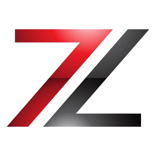 白色背景上的红黑相间的7号形状字母Z图标 — 图库照片
