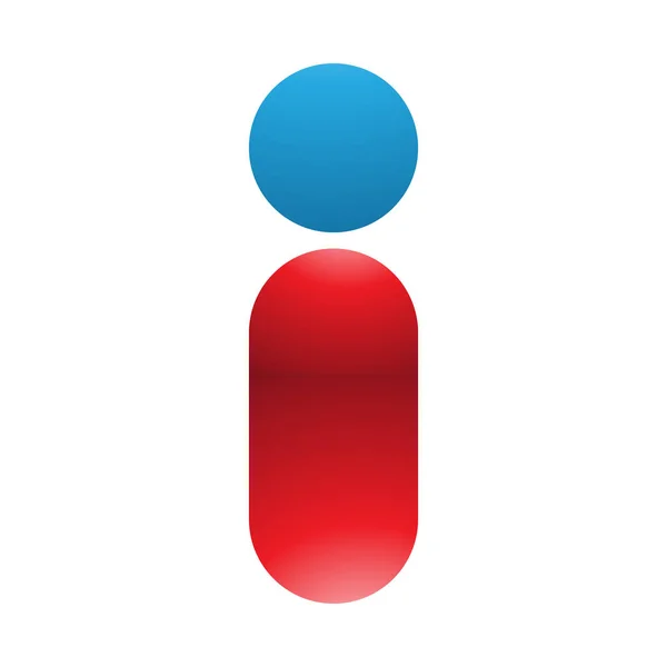 Κόκκινο Και Μπλε Γυαλιστερό Abstract Person Σχεδιάστηκε Γράμμα Εικόνα Λευκό — Φωτογραφία Αρχείου