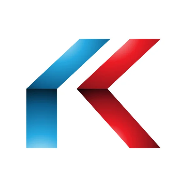 白底红蓝相间的折叠字母K图标 — 图库照片