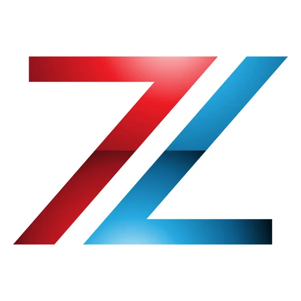 赤と青の光沢ナンバー7ホワイトバックグラウンドの文字Zアイコン — ストック写真