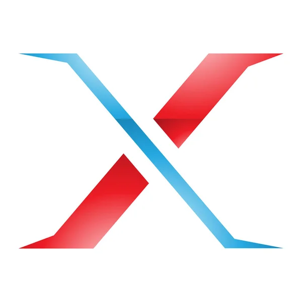 白色背景上的红蓝色光洁带刺字母X图标 — 图库照片