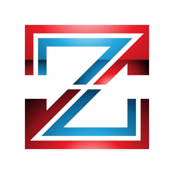 白色背景上的红蓝相间的条形字母Z图标 — 图库照片