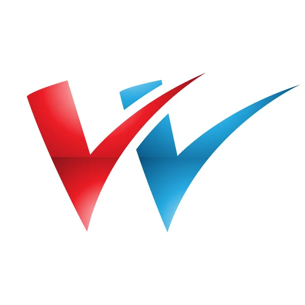 Roter Und Blauer Hochglanz Buchstabe Symbol Auf Weißem Hintergrund — Stockfoto