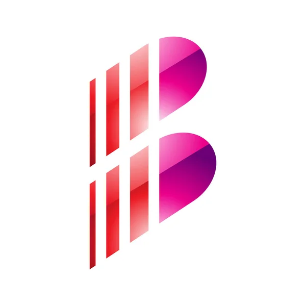 Иконка Вертикальными Полосами Белом Фоне Красного Пурпурного Цветов — стоковое фото