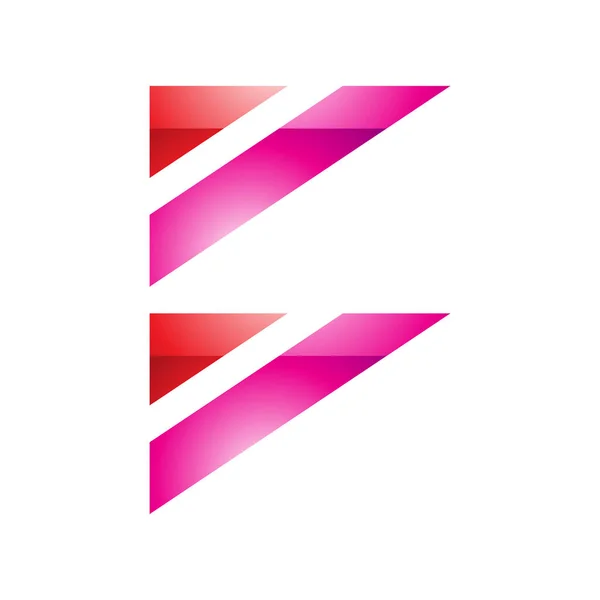 Красный Пурпурный Глянцевый Треугольный Флаг Форме Буквы Белом Фоне — стоковое фото