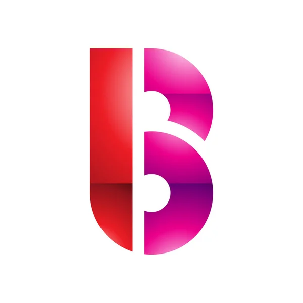 Красный Пурпурный Круглый Глянцевый Диск Форме Буквы Икона Белом Фоне — стоковое фото