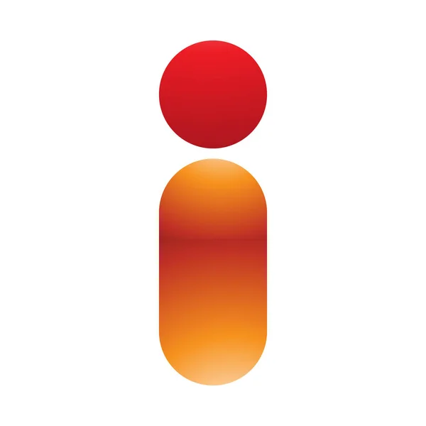 Czerwony Pomarańczowy Błyszczący Streszczenie Okrągły Osoba Kształcie Litery Ikona Białym — Zdjęcie stockowe