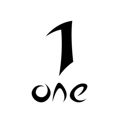 Beyaz Arkaplanda Bir Numaranın Siyah Sembolü - Simge 1