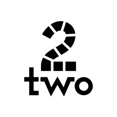 Beyaz Arkaplanda 2 Numara için Siyah Sembol - Simge 2