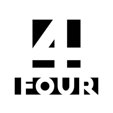 Beyaz Arkaplanda 4 Numara için Siyah Sembol - Simge 2