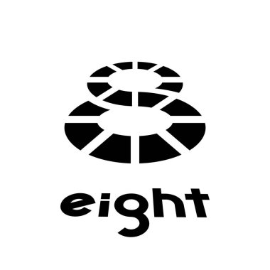 Beyaz Arkaplanda 8 Numara için Siyah Sembol - Simge 2