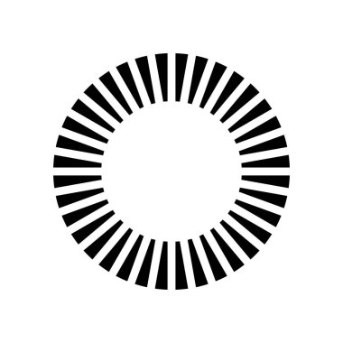 Beyaz Arkaplanda İnce Dikdörtgenli Siyah Soyut Çember Şeklinde Simge