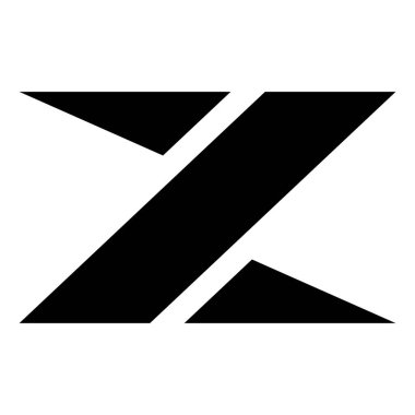 Beyaz Arkaplanda Siyah Soyut Geometrik Harf Z Simgesi