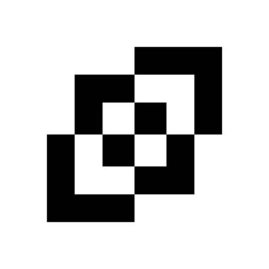 Üst üste binen kare Şekillere sahip Siyah Soyut Simge Beyaz Arkaplan