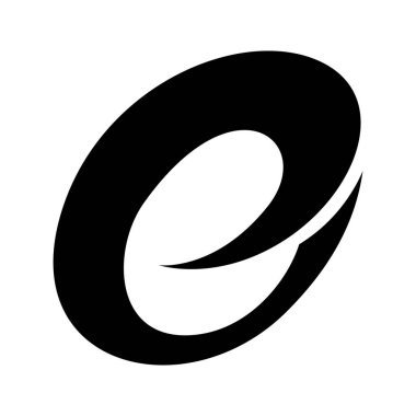 Beyaz Arkaplanda Siyah Soyut Dikenli E Simgesi