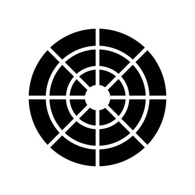 Siyah Soyut Yuvarlak Radar Beyaz Arkaplan Üzerinde Simge Şeklinde