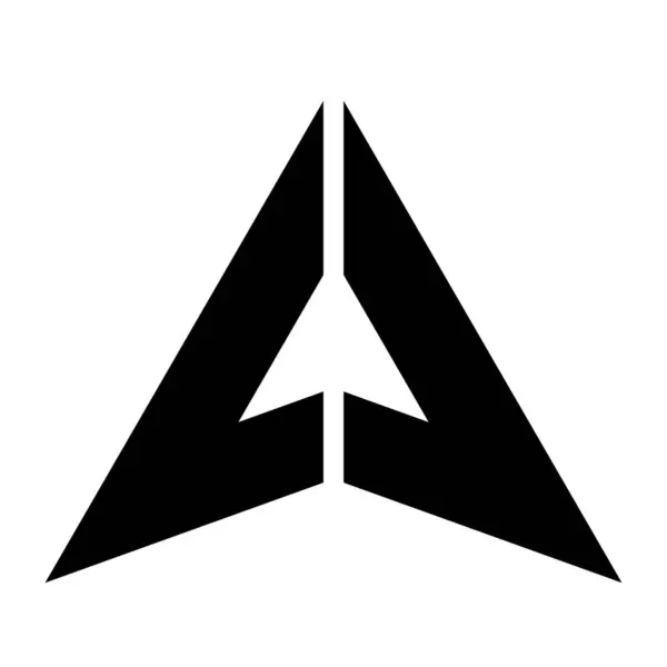Černé Abstraktní Složené Trojúhelníkové Písmeno Ikona Bílém Pozadí — Stockový vektor